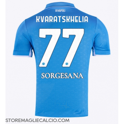 SSC Napoli Khvicha Kvaratskhelia #77 Maglia Gara Casa Repliche 2024-25 Maniche Corte SSC Napoli Khvicha Kvaratskhelia #77 Maglia Gara Casa Repliche 2024-25 Maniche Corte